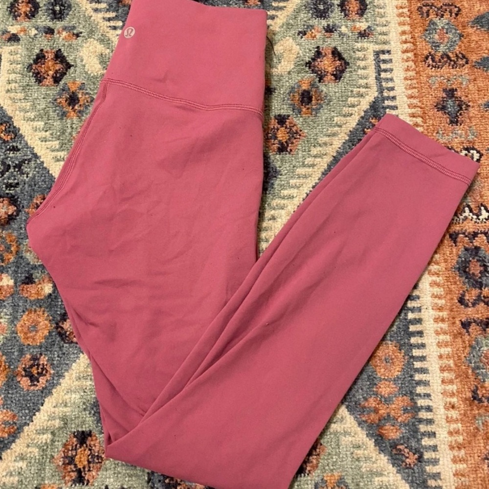 Size 4 Lululemon Wunder Under 28" Pink Leggings